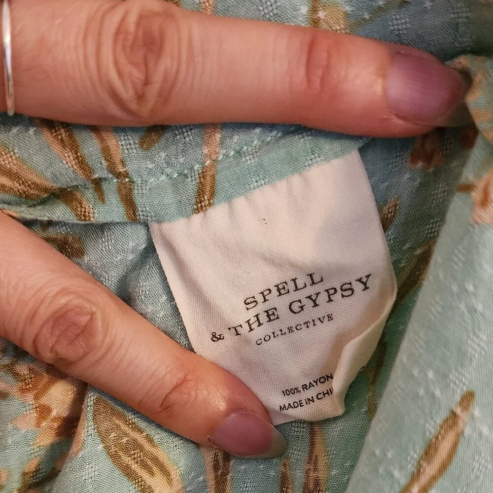 Spell High Low Skirt in Aqua and Beige - Picture 13 of 16